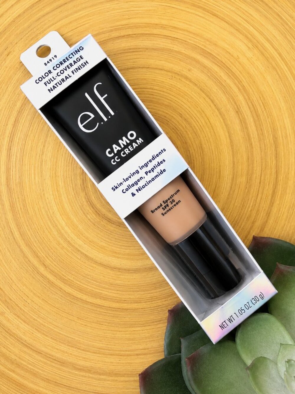 e.l.f. Camo CC Cream, SPF 30 Color-Correcting Face Foundation, Medium 375 N